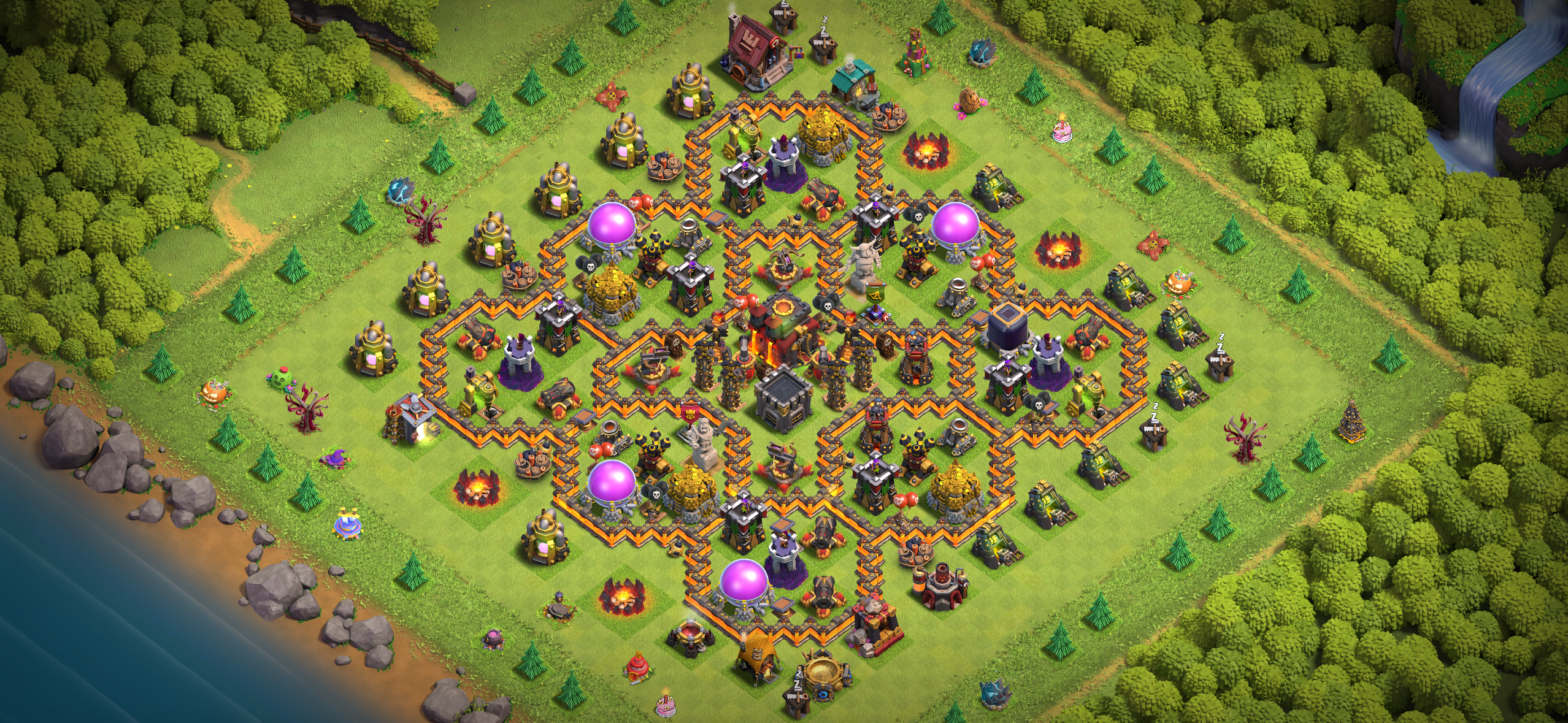 A maxxed-out Town Hall 10 base.